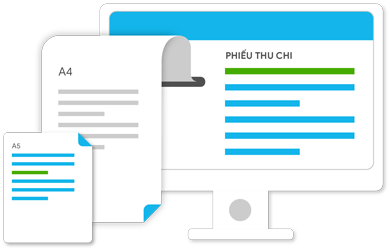 In phiếu thu/chi theo nhiều khổ giấy, loại giấy
