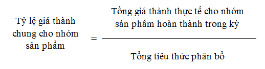 Tính giá thành sản phẩm công ty sản xuất cao su theo phương pháp tỷ lệ 2