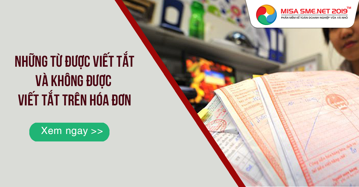 các từ viết tắt và không được viết tắt trên hóa đơn các từ viết tắt và không được viết tắt trên hóa đơn