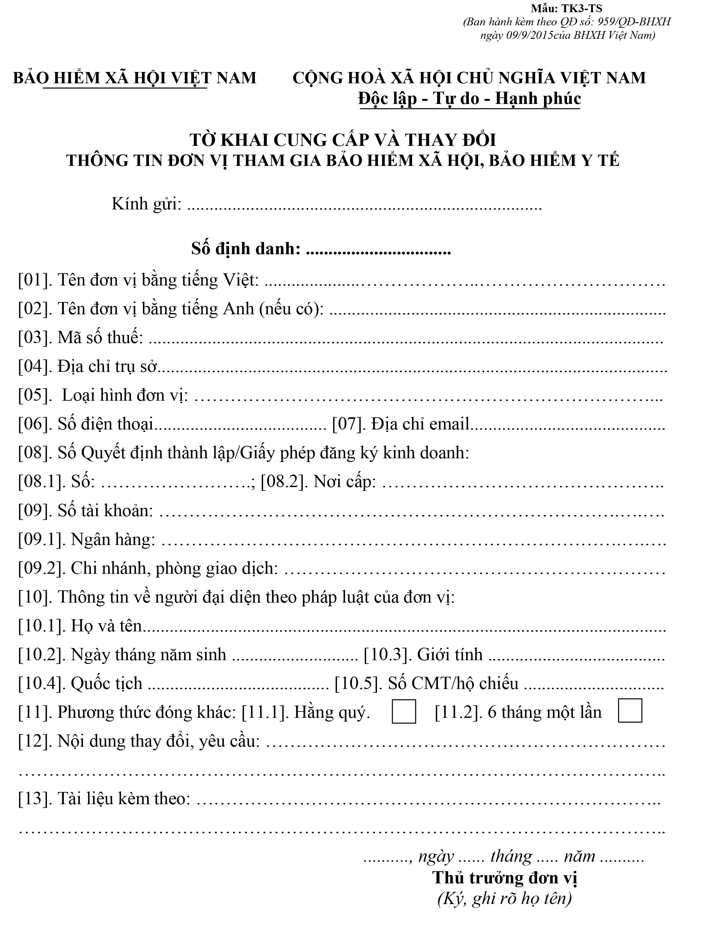 hướng dẫn cách lập tờ khai TK3 - TS tờ khai TK3 - TS