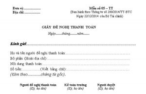Giấy đề nghị thanh toán là gì? mẫu giấy đề nghị thanh toán
