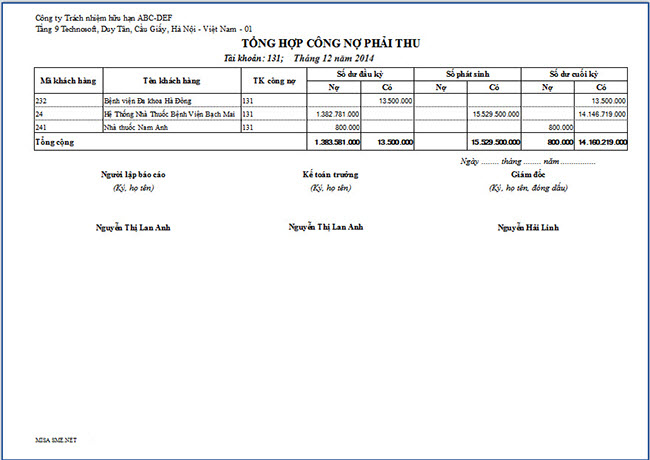 phần mềm quản lý công nợ