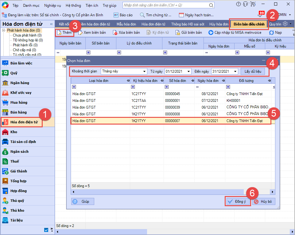biên bản điều chỉnh HDĐT
