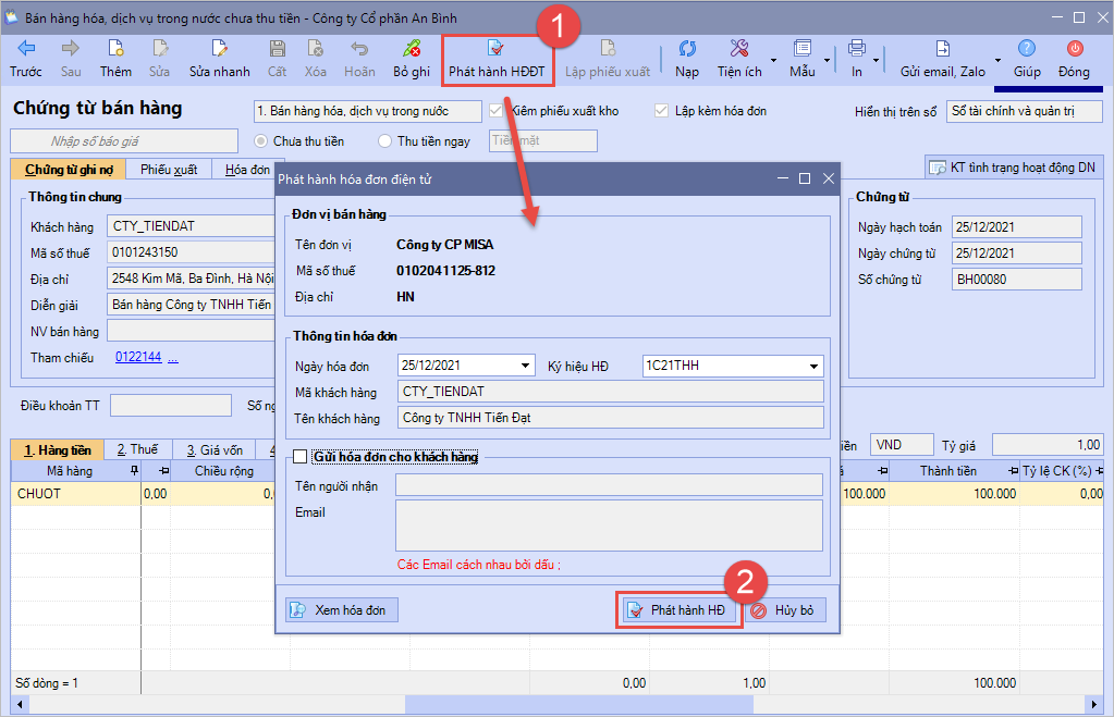 xử lý hóa đơn 5