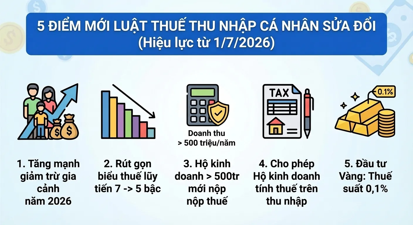 5 điểm thay đổi quan trọng trong Luật thuế TNCN sửa đổi