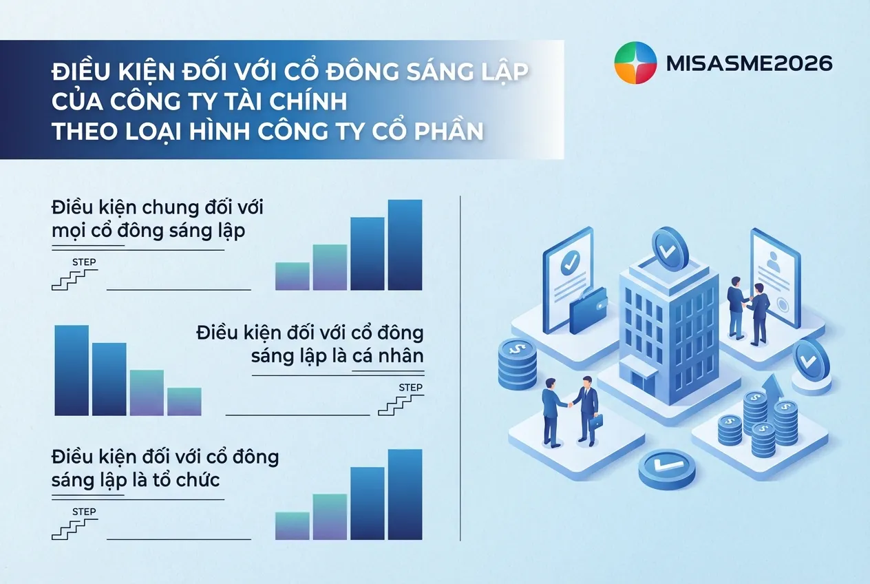Điều kiện đối với cổ đông sáng lập của công ty tài chính theo loại hình công ty cổ phần