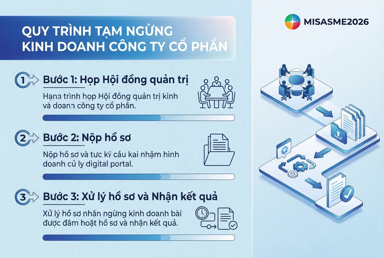 quy trình tạm ngừng kinh doanh công ty cổ phần
