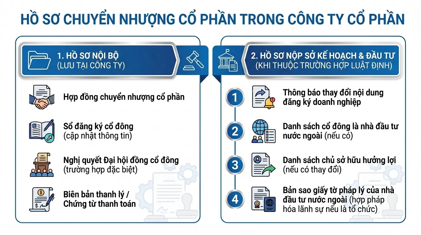 Bộ hồ sơ chuyển nhượng cổ phần trong công ty cổ phần