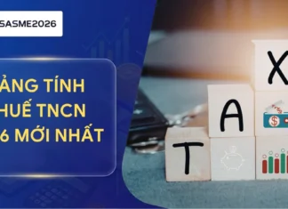 Bảng tính thuế TNCN 2026 mới nhất: Cách tính và ví dụ chi tiết