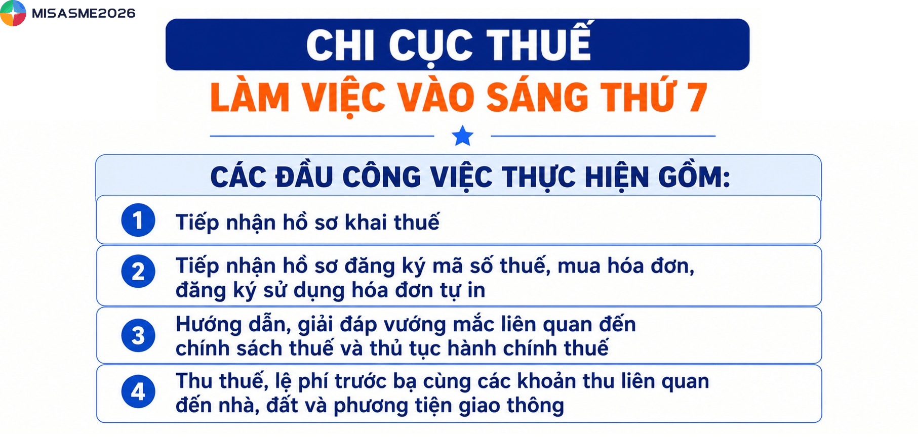 cơ quan thuế có làm việc thứ 7 không