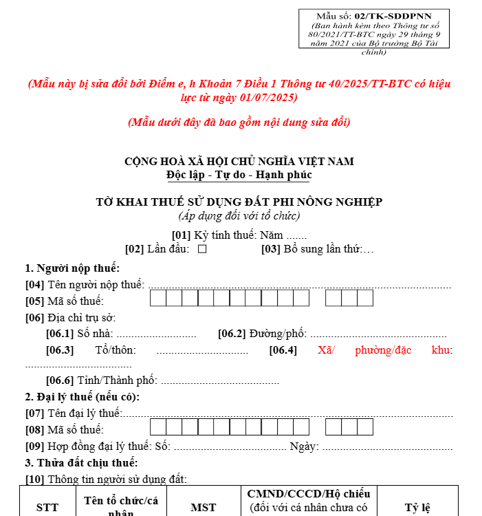 thuế phi nông nghiệp là thuế gì